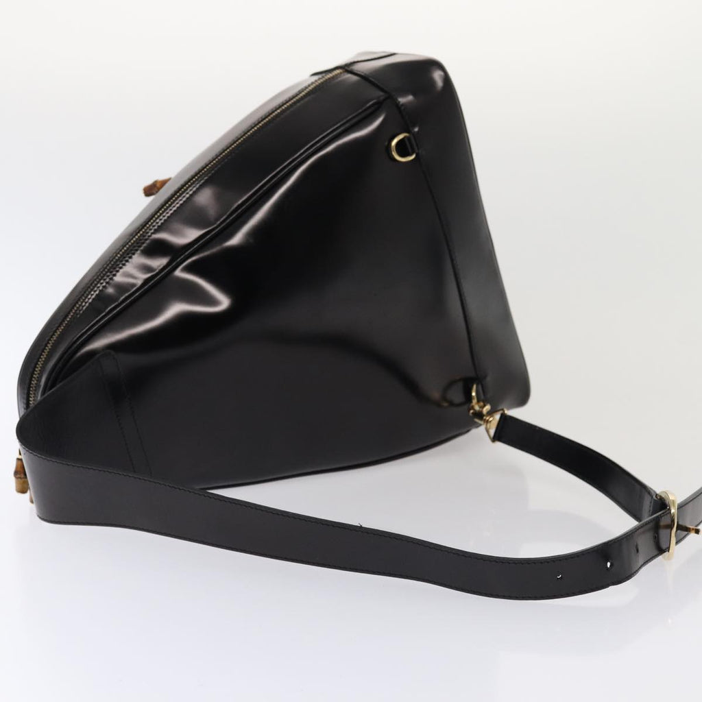 GUCCI Body Bag Enamel Black 003 2113 0027 bs15880