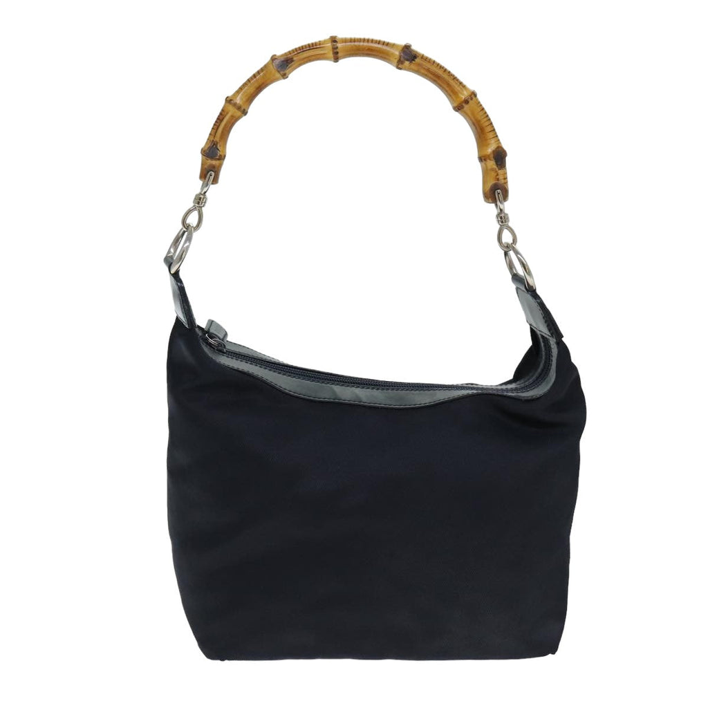 GUCCI Bamboo Shoulder Bag Nylon Navy 000 1956 0531 bs15882