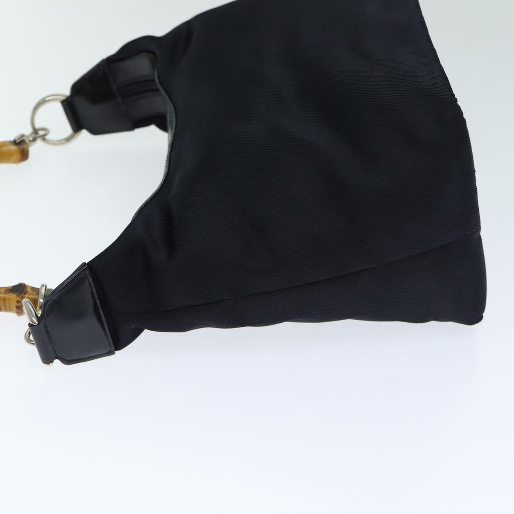 GUCCI Bamboo Shoulder Bag Nylon Navy 000 1956 0531 bs15882