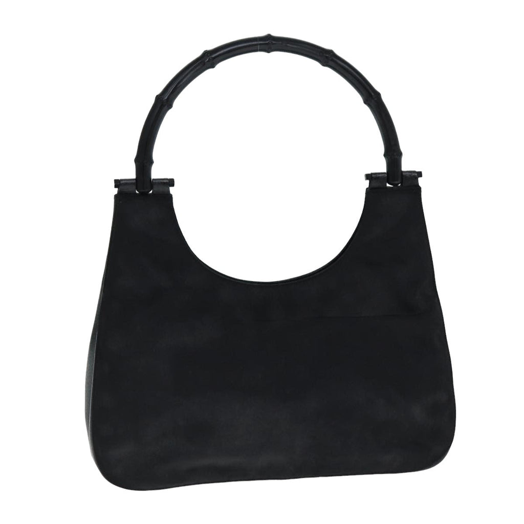 GUCCI Bamboo Hand Bag Nylon Black 001 3739 bs15883