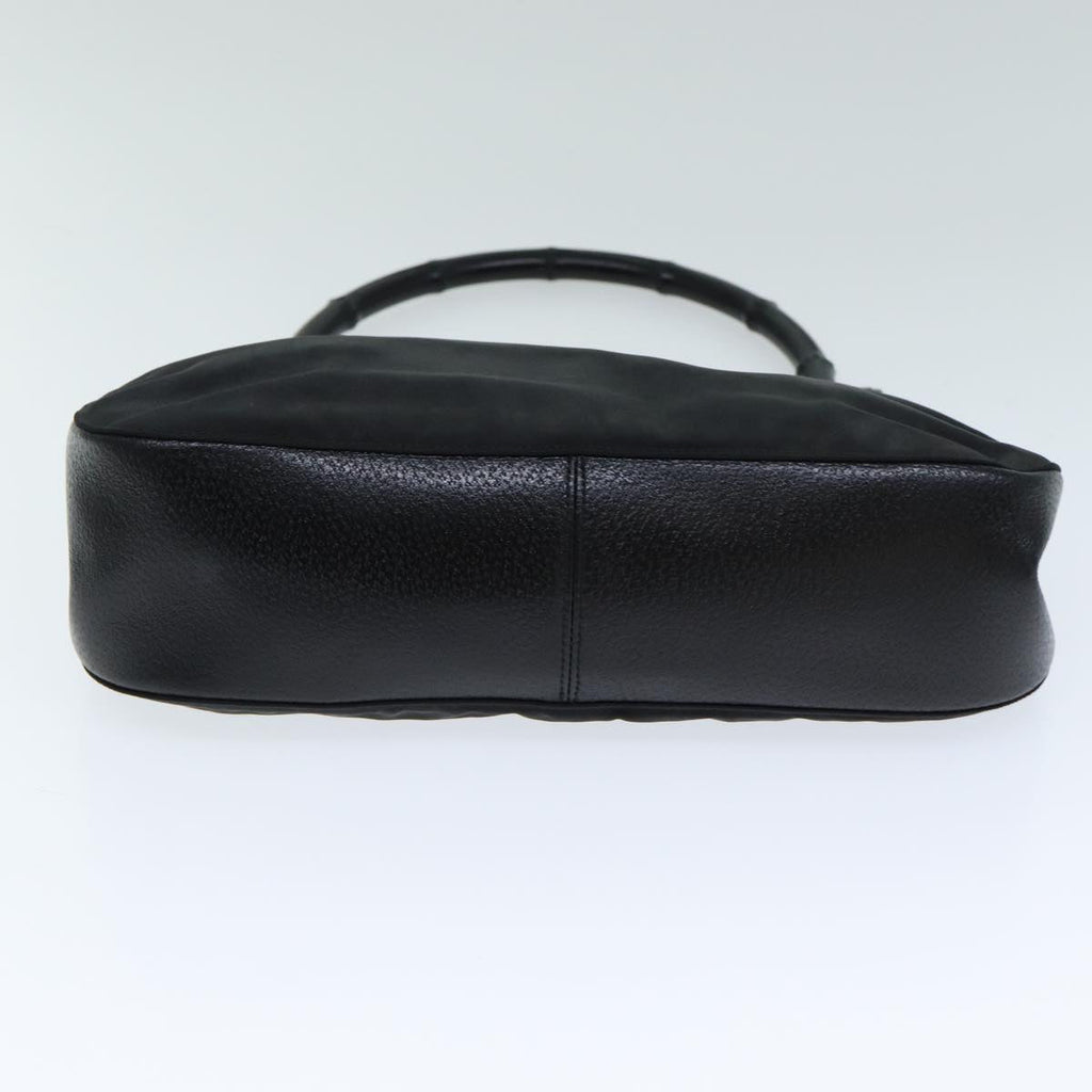 GUCCI Bamboo Hand Bag Nylon Black 001 3739 bs15883