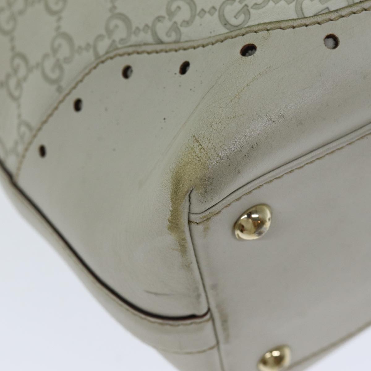 GUCCI GG Canvas Guccissima Tote Bag White 145984 bs15884