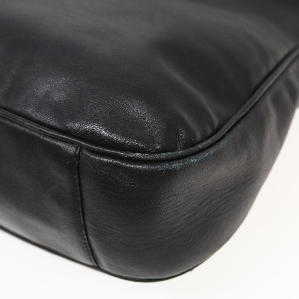 GUCCI Bamboo Hand Bag Leather Black 001 1577 bs15885