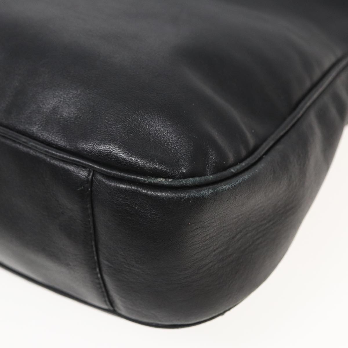 GUCCI Bamboo Hand Bag Leather Black 001 1577 bs15885