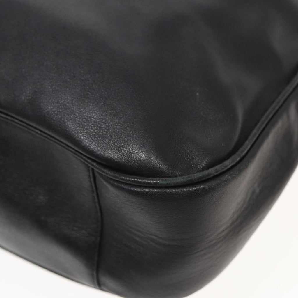 GUCCI Bamboo Hand Bag Leather Black 001 1577 bs15885