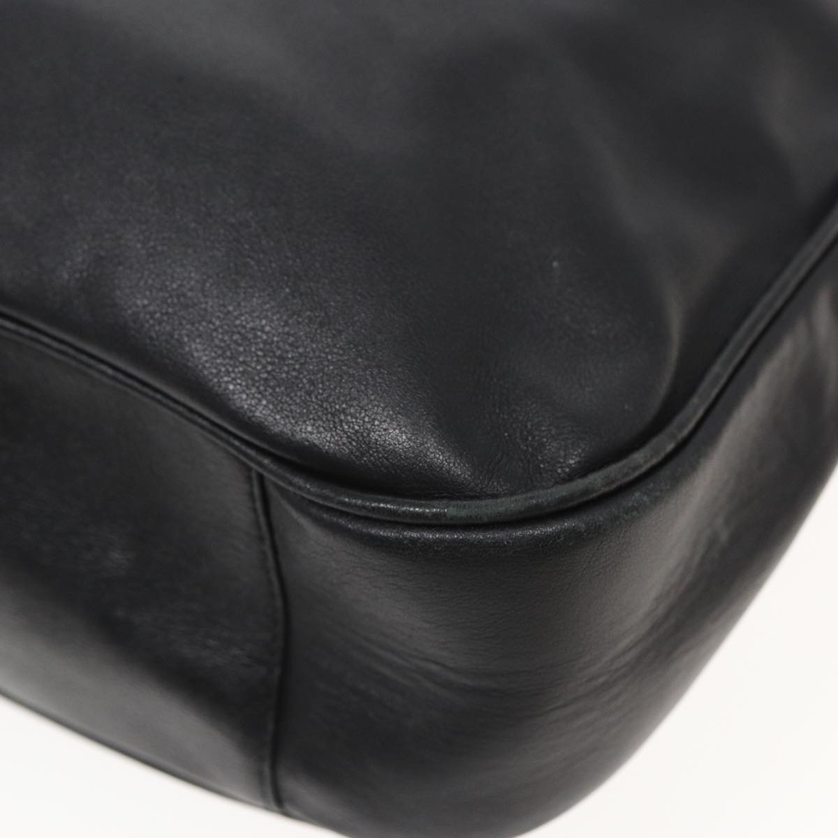 GUCCI Bamboo Hand Bag Leather Black 001 1577 bs15885