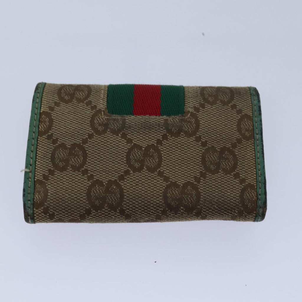 GUCCI GG Canvas Web Sherry Line Key Case PVC Leather 5Set Beige Red bs15953