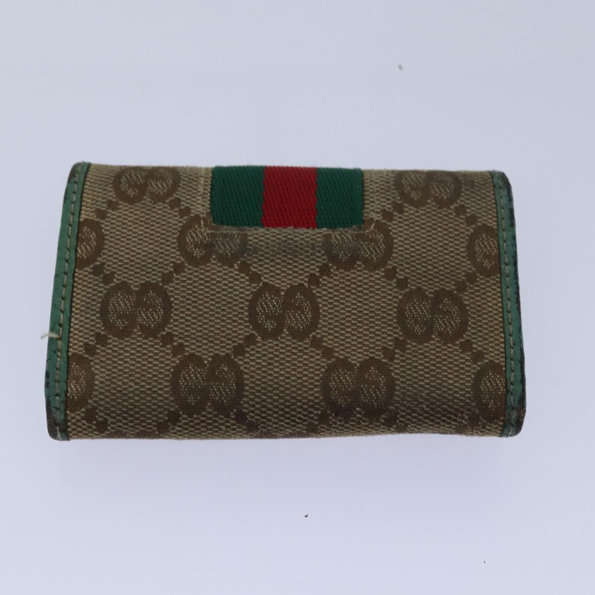 GUCCI GG Canvas Web Sherry Line Key Case PVC Leather 5Set Beige Red bs15953