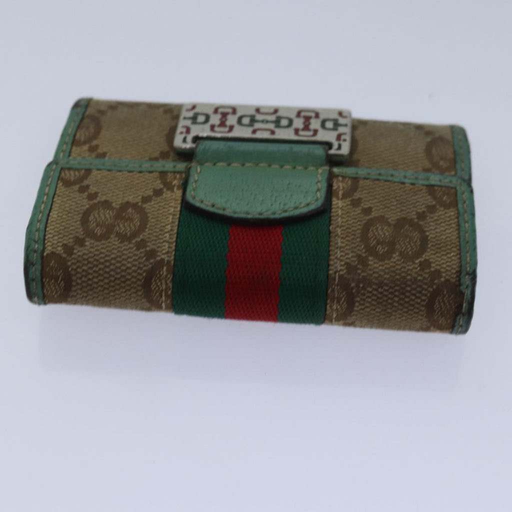 GUCCI GG Canvas Web Sherry Line Key Case PVC Leather 5Set Beige Red bs15953