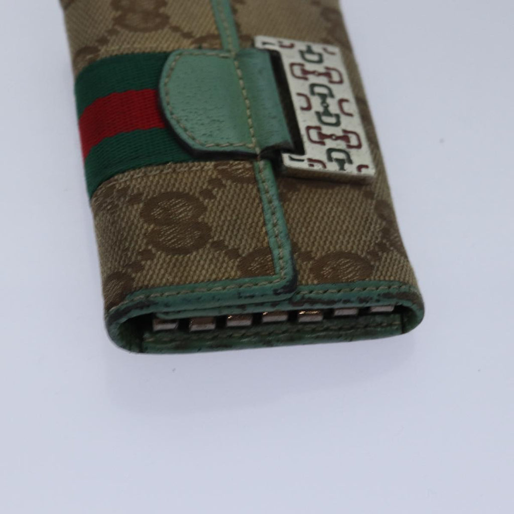 GUCCI GG Canvas Web Sherry Line Key Case PVC Leather 5Set Beige Red bs15953