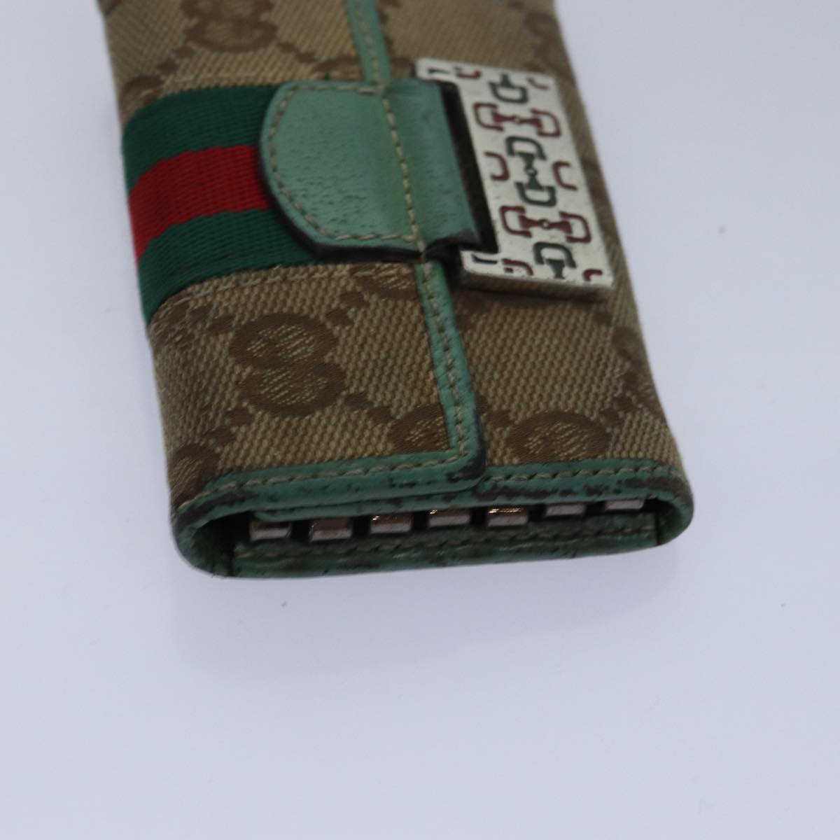 GUCCI GG Canvas Web Sherry Line Key Case PVC Leather 5Set Beige Red bs15953