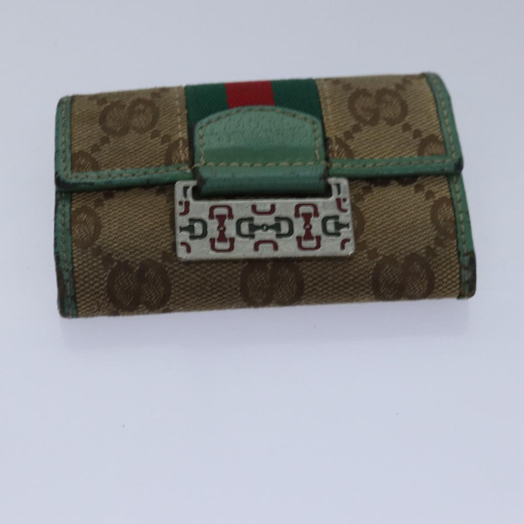 GUCCI GG Canvas Web Sherry Line Key Case PVC Leather 5Set Beige Red bs15953