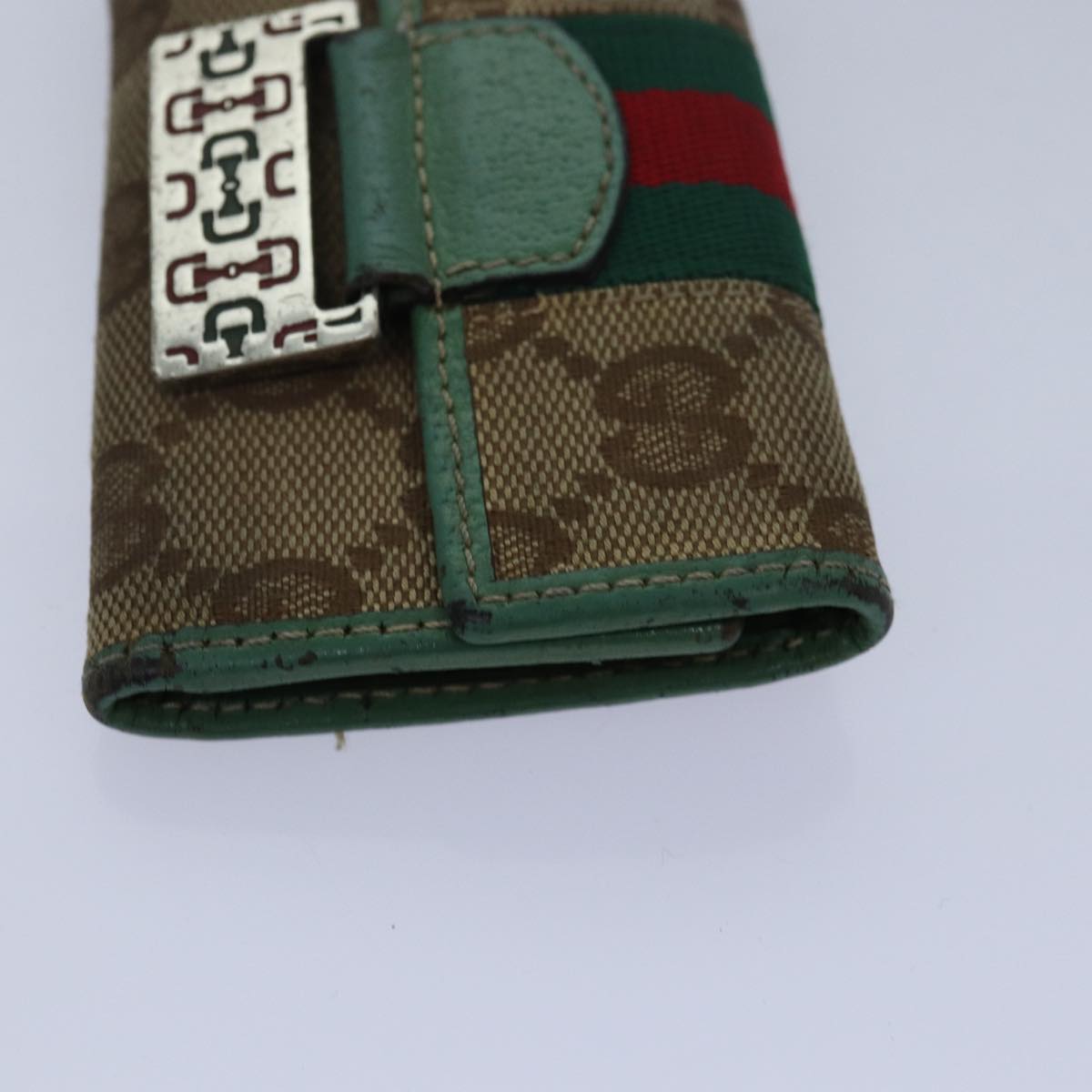 GUCCI GG Canvas Web Sherry Line Key Case PVC Leather 5Set Beige Red bs15953