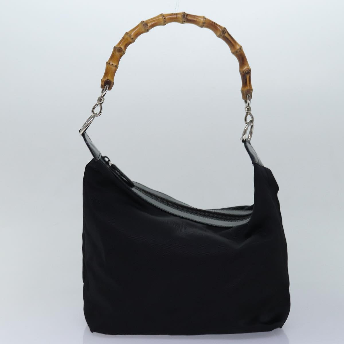 GUCCI Bamboo Shoulder Bag Leather nylon 2Set Black bs15957