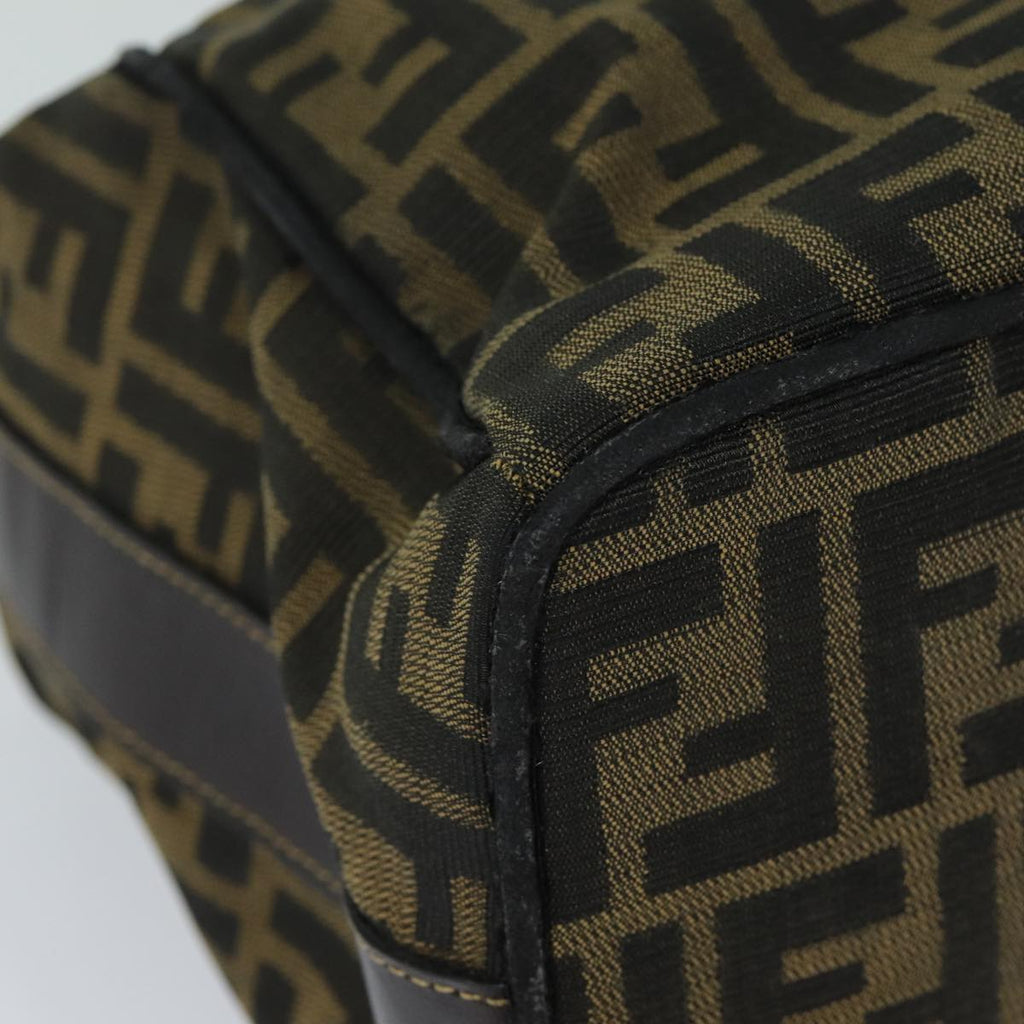FENDI Zucca Canvas Hand Bag Brown Black bs15990