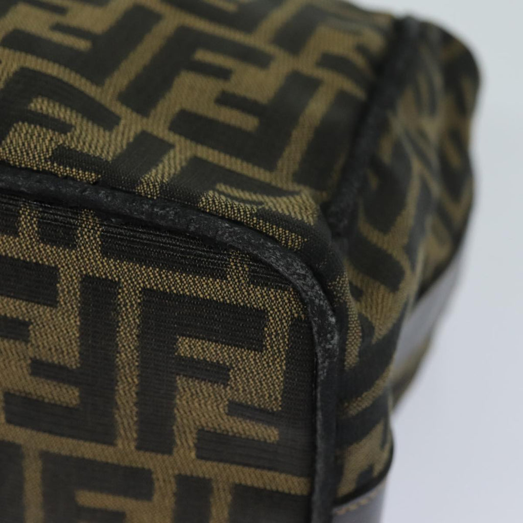FENDI Zucca Canvas Hand Bag Brown Black bs15990
