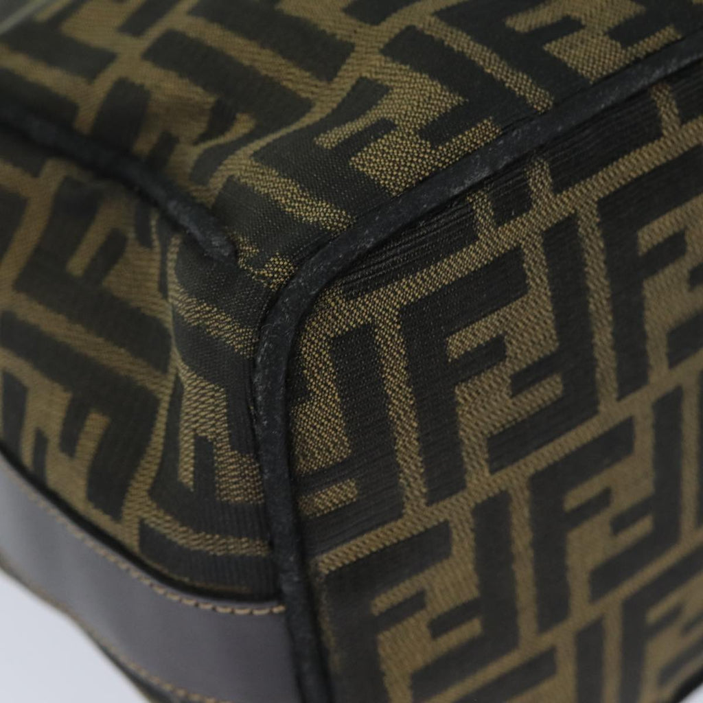 FENDI Zucca Canvas Hand Bag Brown Black bs15990
