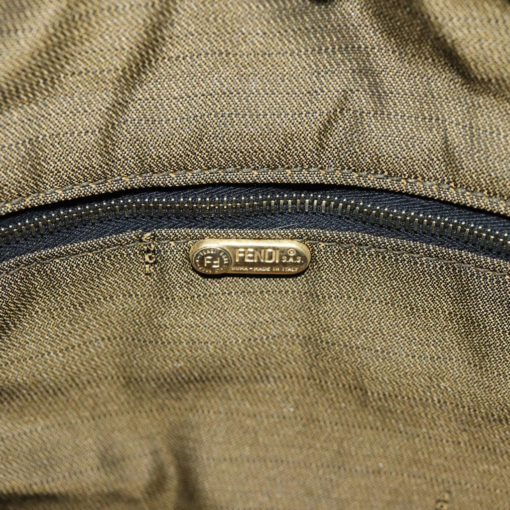 FENDI Zucca Canvas Hand Bag Brown Black bs15990