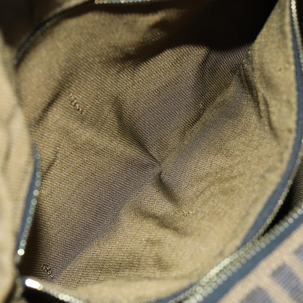 FENDI Zucca Canvas Hand Bag Brown Black bs15990