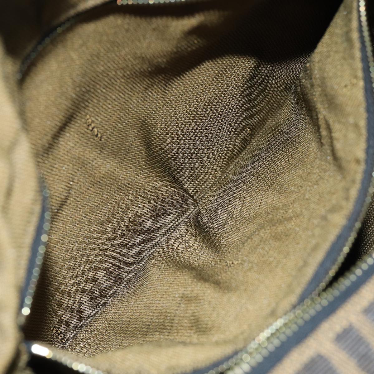 FENDI Zucca Canvas Hand Bag Brown Black bs15990