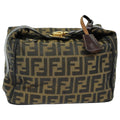 FENDI Zucca Canvas Hand Bag Brown Black bs15990