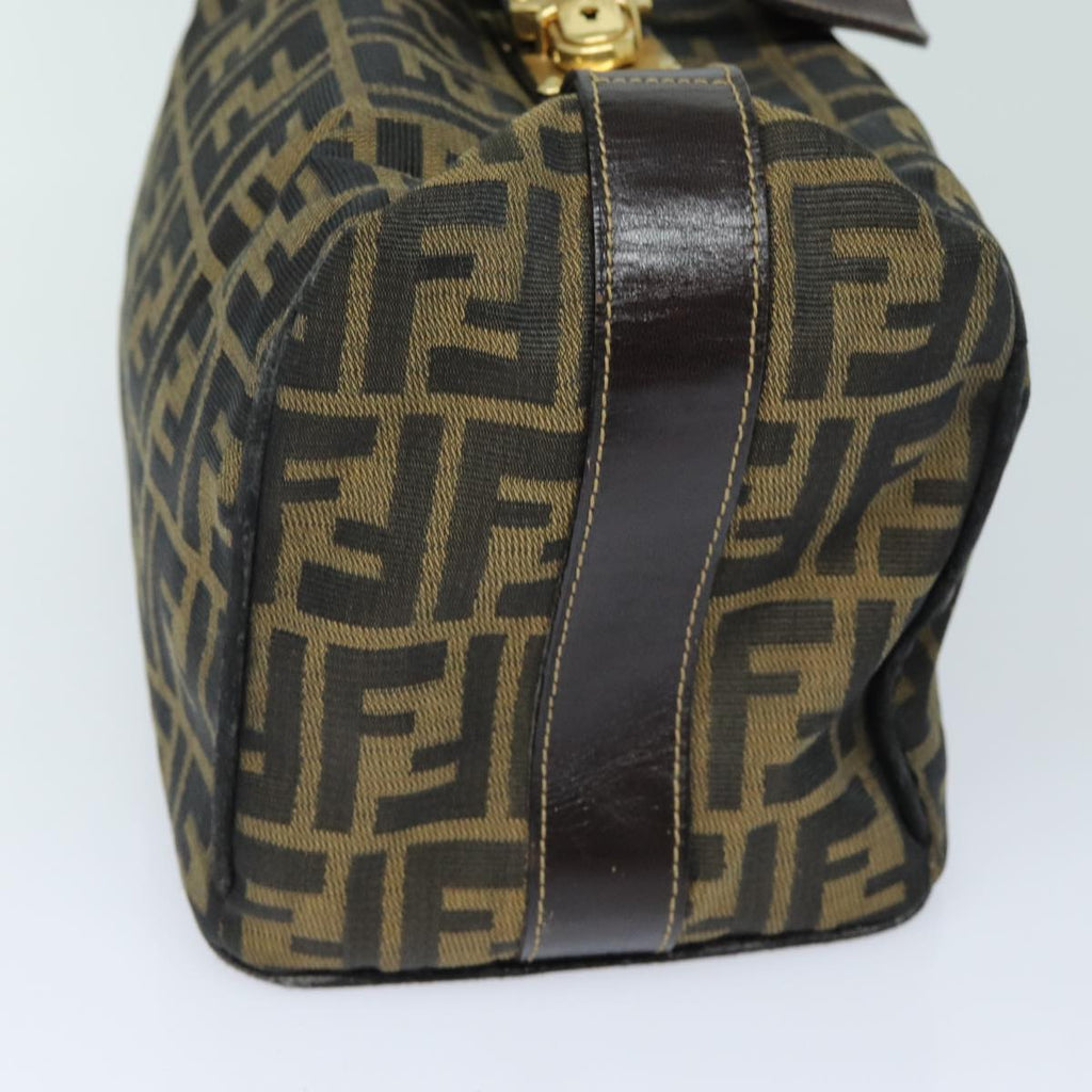 FENDI Zucca Canvas Hand Bag Brown Black bs15990