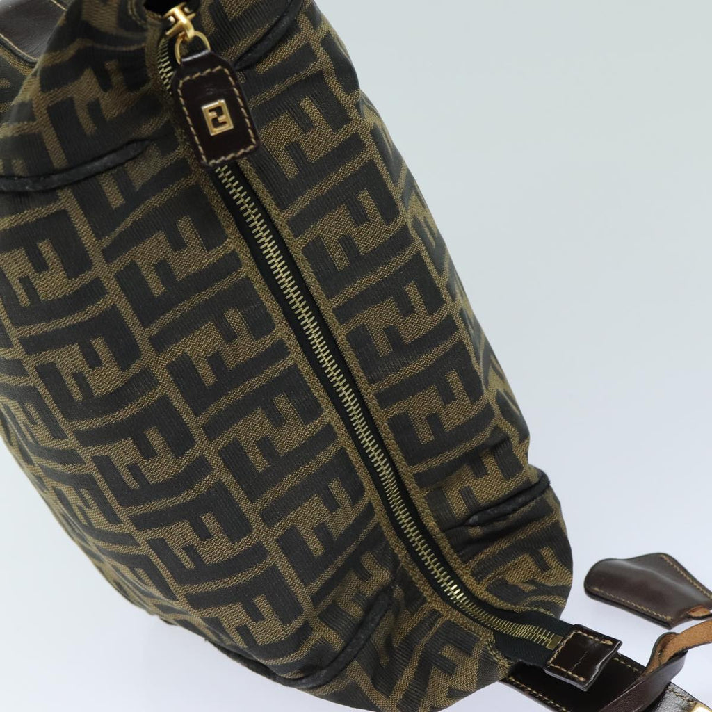 FENDI Zucca Canvas Hand Bag Brown Black bs15990