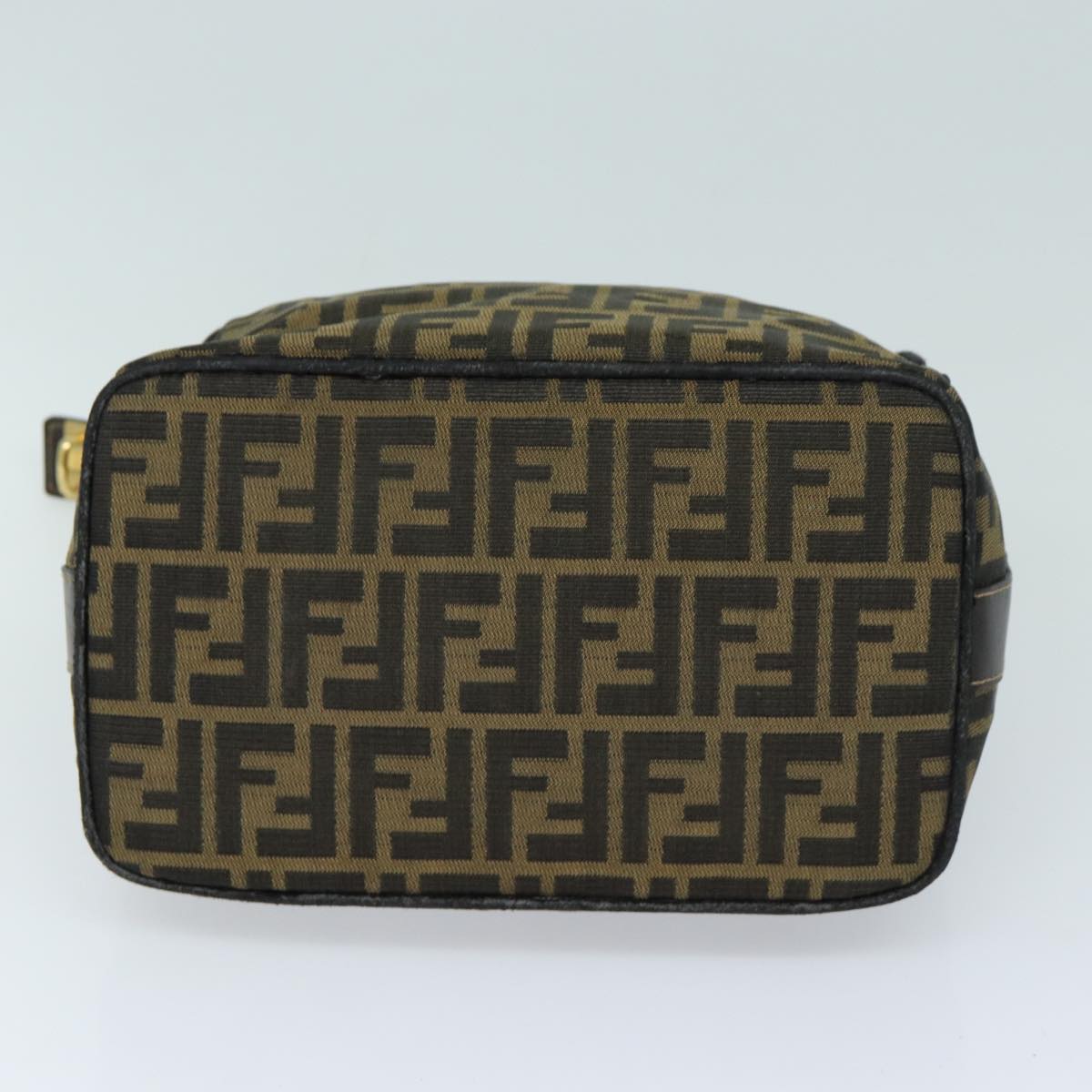 FENDI Zucca Canvas Hand Bag Brown Black bs15990