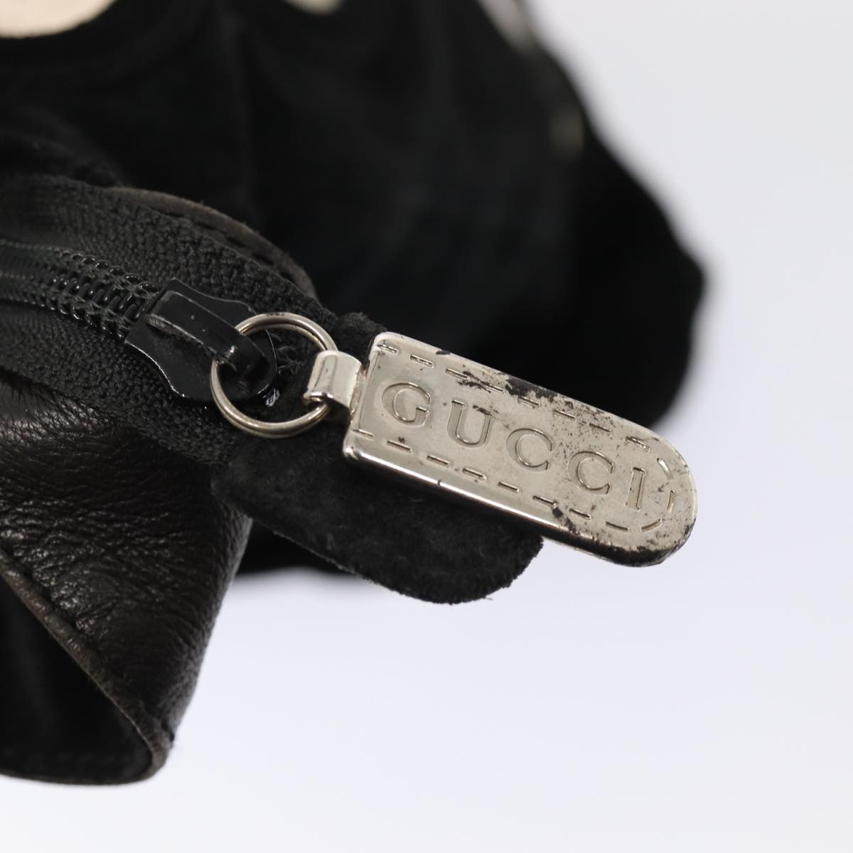 GUCCI Shoulder Bag Suede Black 002 781 0422 bs16033