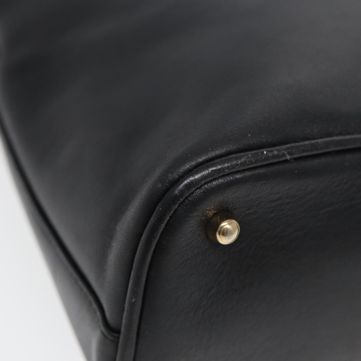 GUCCI Bamboo Hand Bag Leather Black bs16038