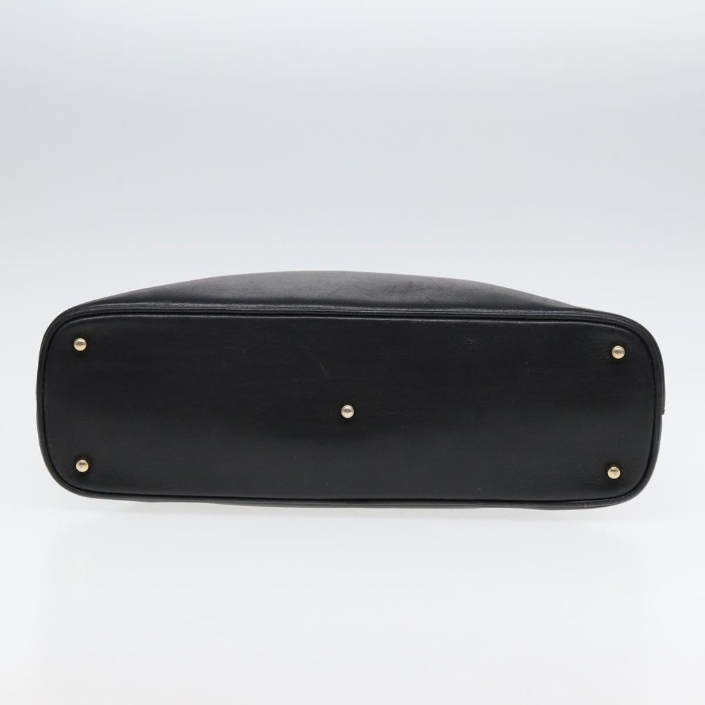 GUCCI Bamboo Hand Bag Leather Black bs16038