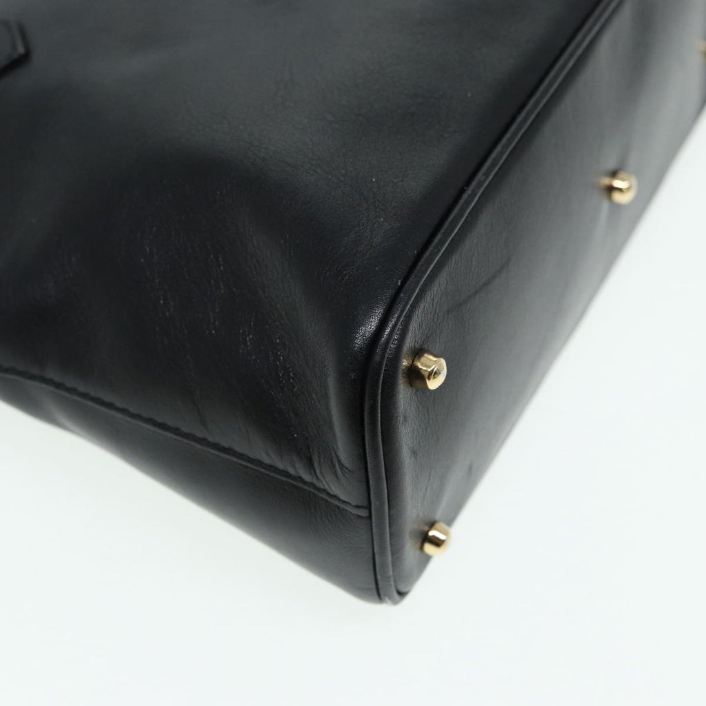 GUCCI Bamboo Hand Bag Leather 2way Black 000 2122 0290 bs16039