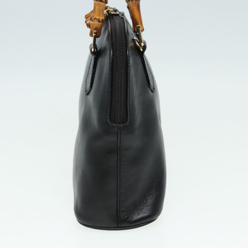 GUCCI Bamboo Hand Bag Leather 2way Black 000 2122 0290 bs16039