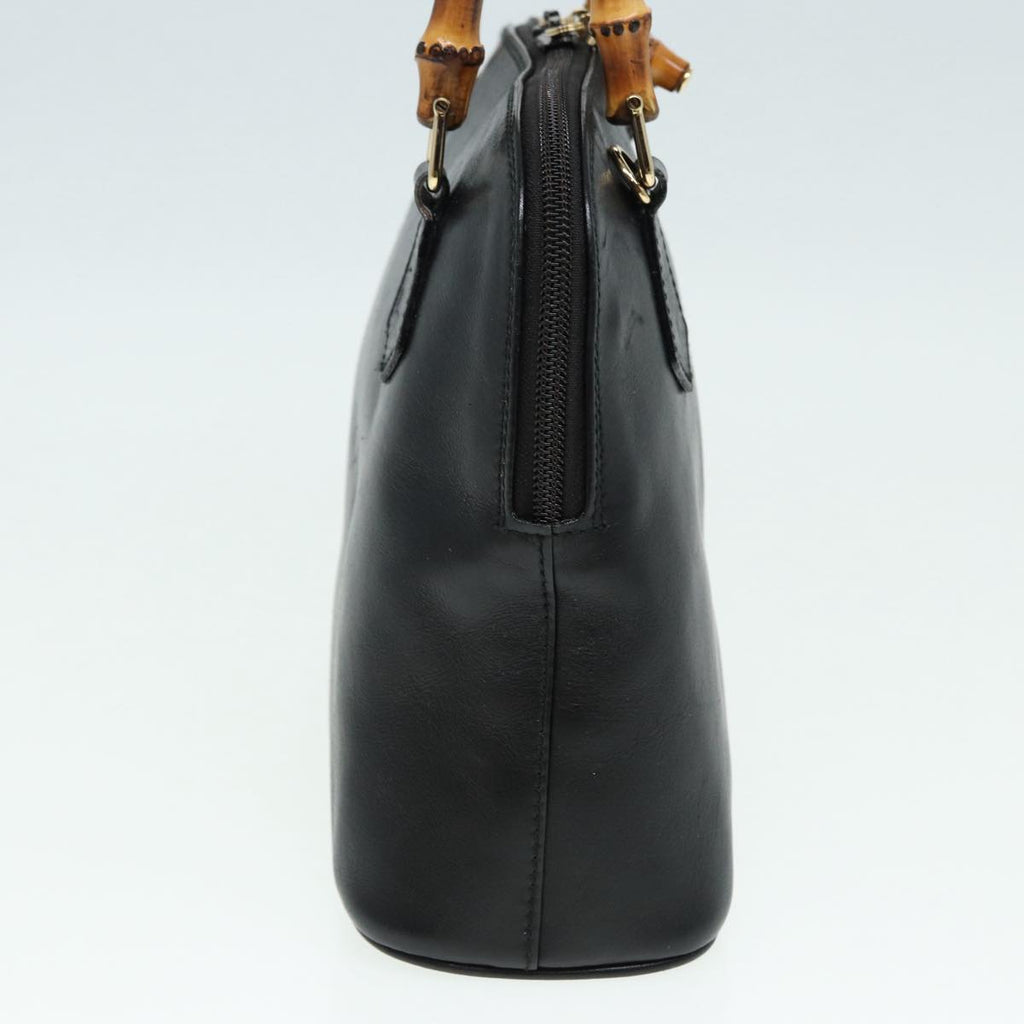 GUCCI Bamboo Hand Bag Leather 2way Black 000 2122 0290 bs16039