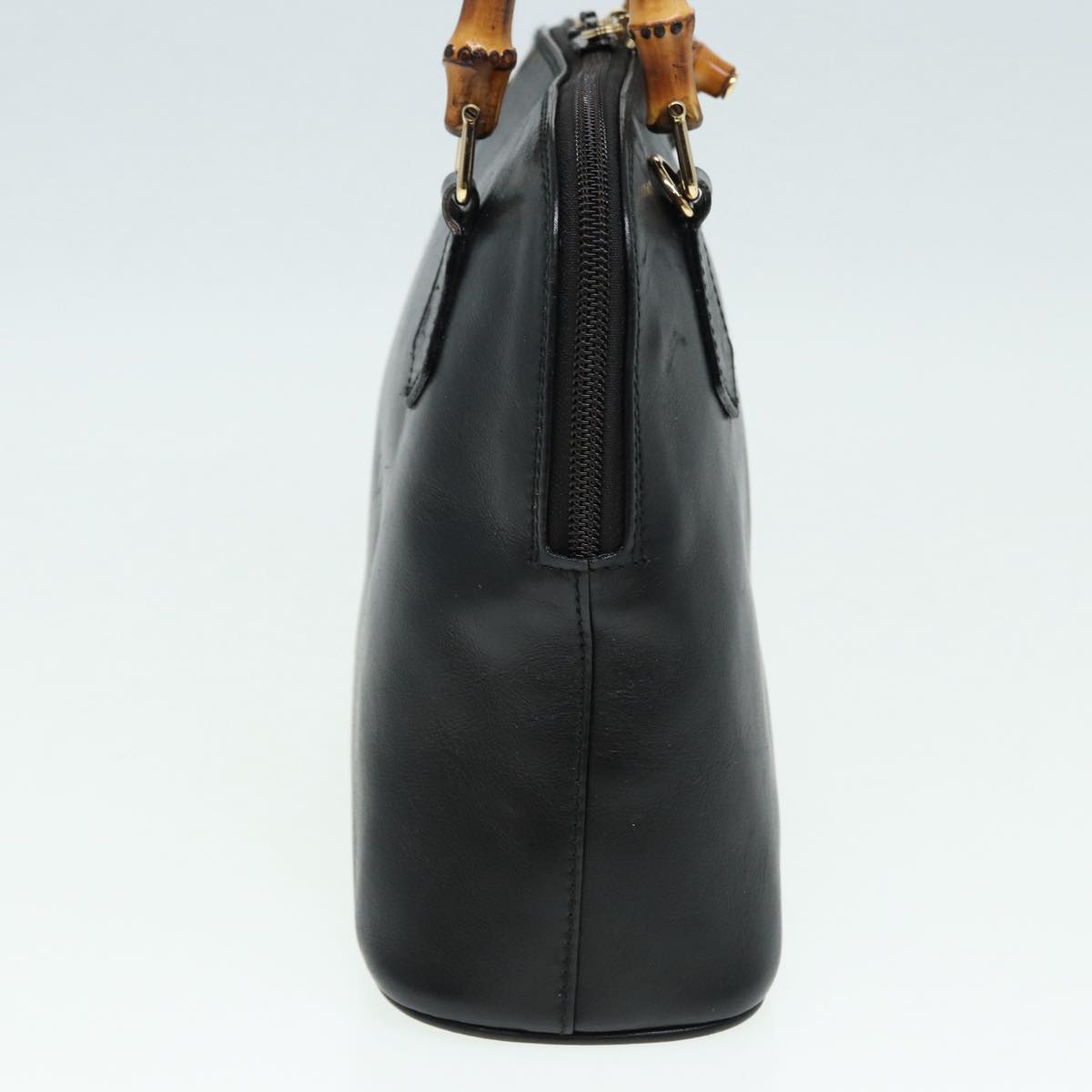 GUCCI Bamboo Hand Bag Leather 2way Black 000 2122 0290 bs16039