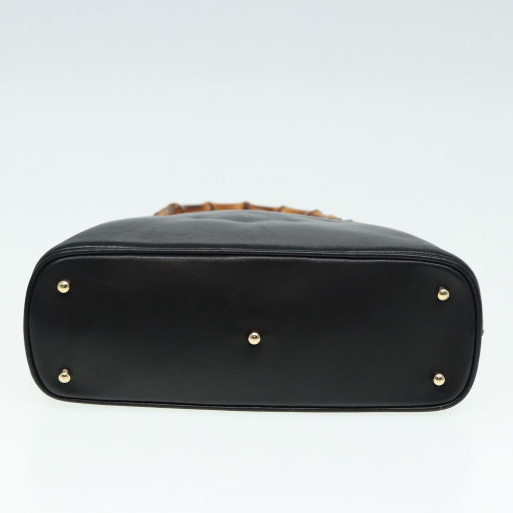 GUCCI Bamboo Hand Bag Leather 2way Black 000 2122 0290 bs16039