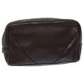 CHANEL Bicolore Pouch Leather Brown CC bs16047