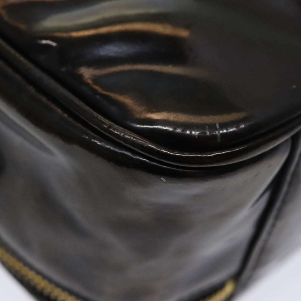 CHANEL COCO Mark Vanity Cosmetic Pouch Enamel Black CC bs16068