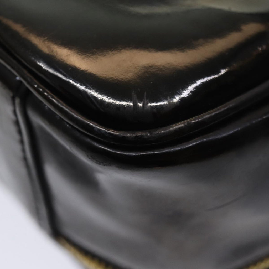 CHANEL COCO Mark Vanity Cosmetic Pouch Enamel Black CC bs16068