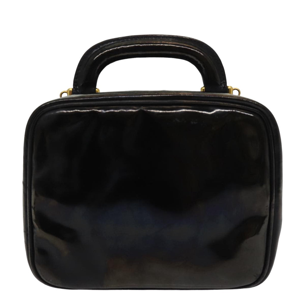 CHANEL COCO Mark Vanity Cosmetic Pouch Enamel Black CC bs16068