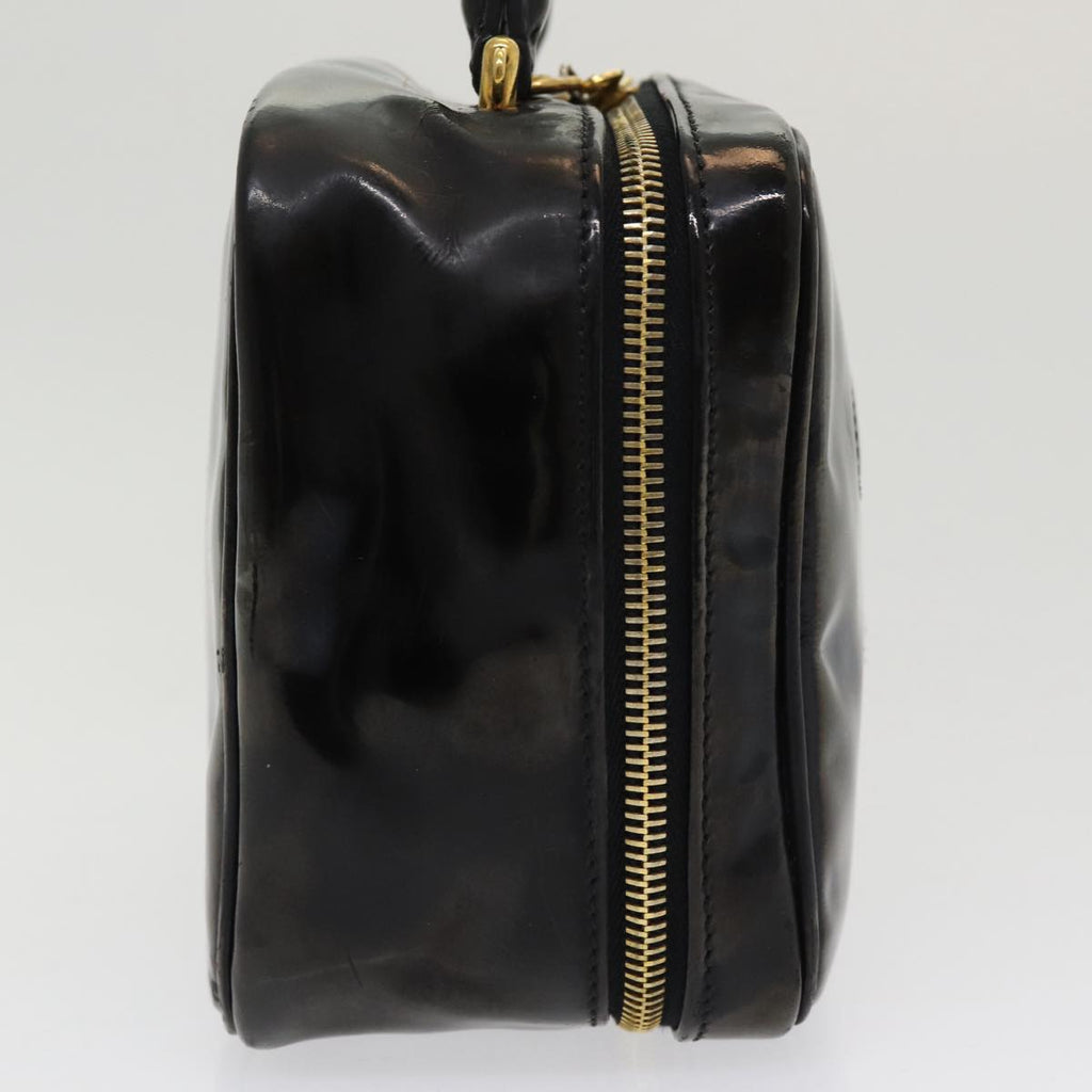 CHANEL COCO Mark Vanity Cosmetic Pouch Enamel Black CC bs16068