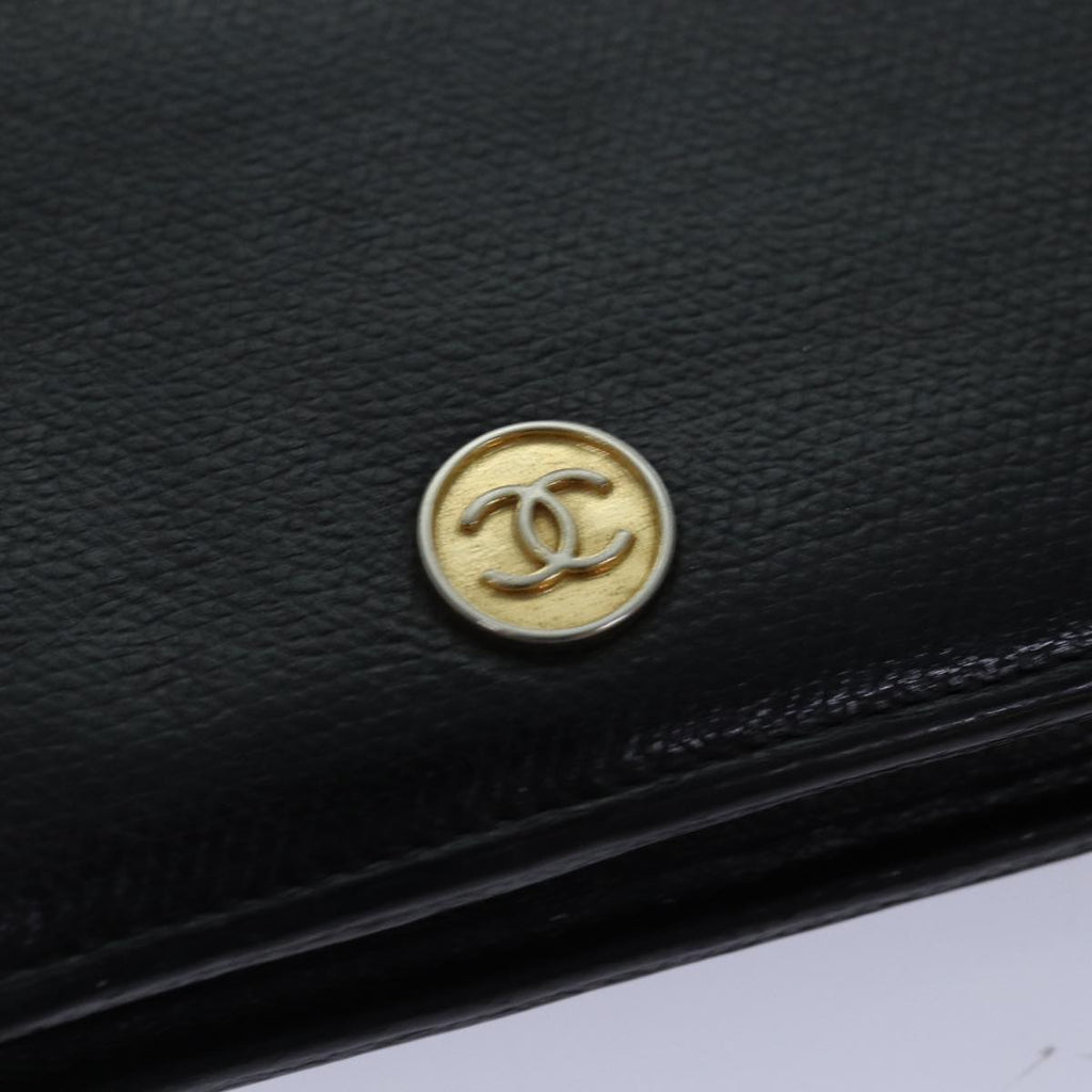 CHANEL Wallet Leather Black CC bs16073