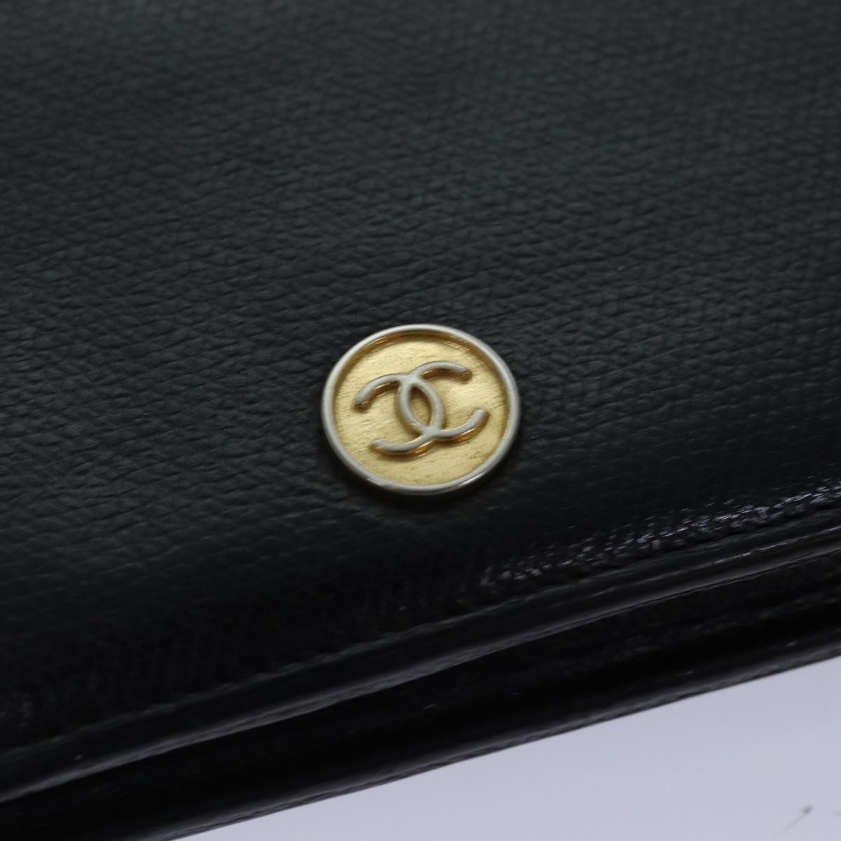 CHANEL Wallet Leather Black CC bs16073