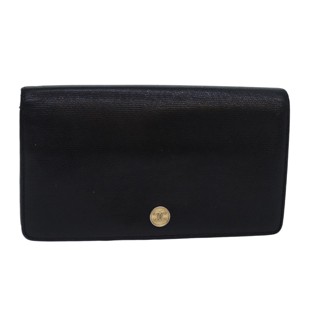 CHANEL Wallet Leather Black CC bs16073