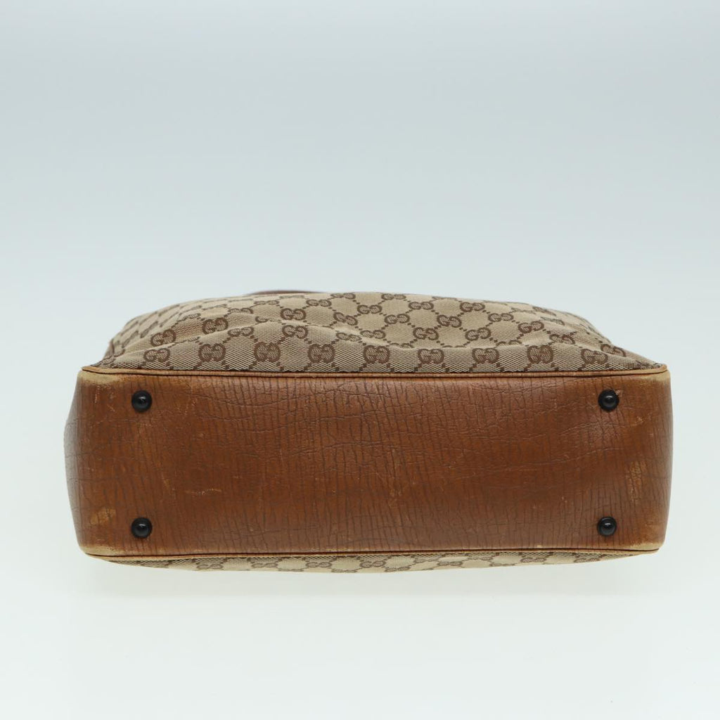 GUCCI Bamboo GG Canvas Hand Bag Beige 112526 bs16182