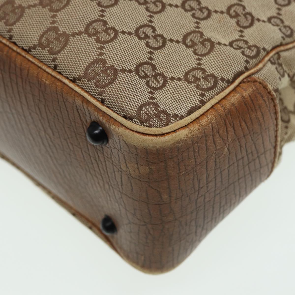GUCCI Bamboo GG Canvas Hand Bag Beige 112526 bs16182