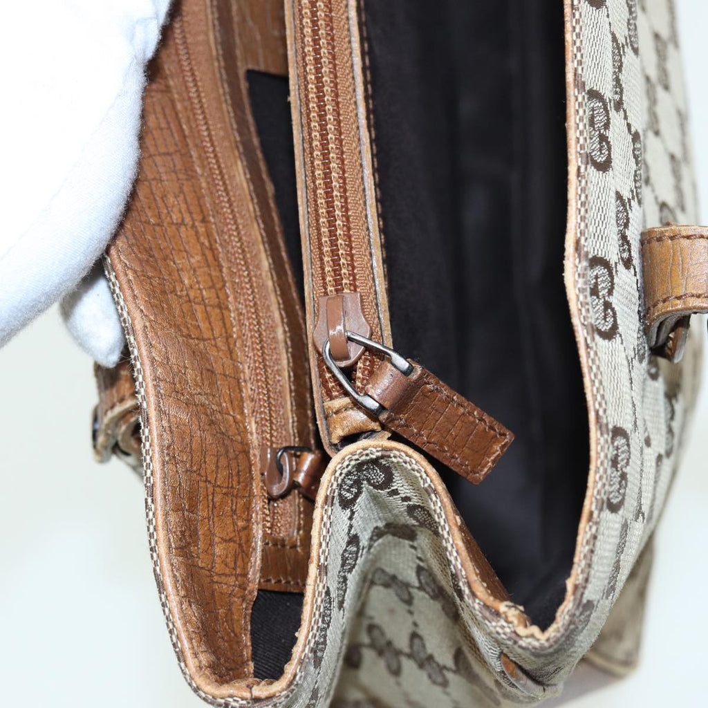GUCCI Bamboo GG Canvas Hand Bag Beige 112526 bs16182