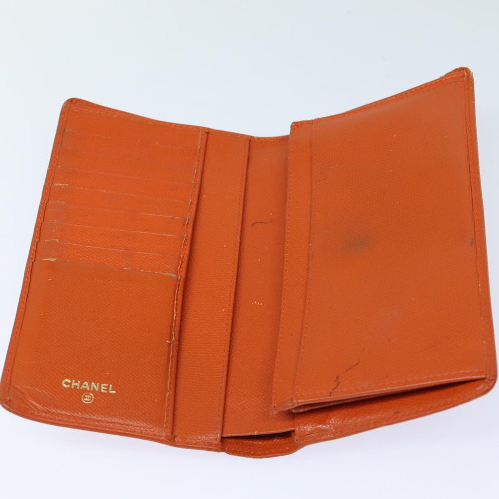 CHANEL COCO Mark Wallet Leather Orange CC bs16185