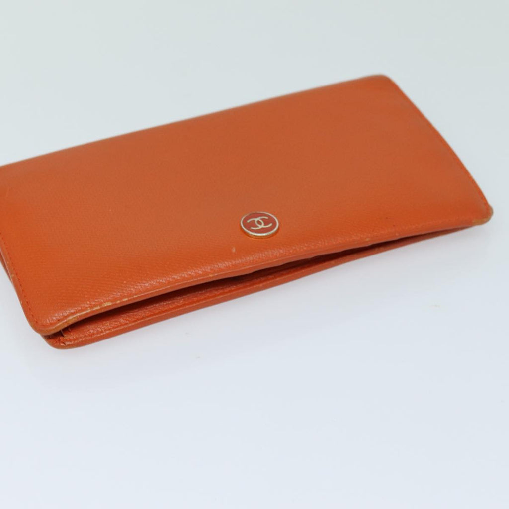 CHANEL COCO Mark Wallet Leather Orange CC bs16185