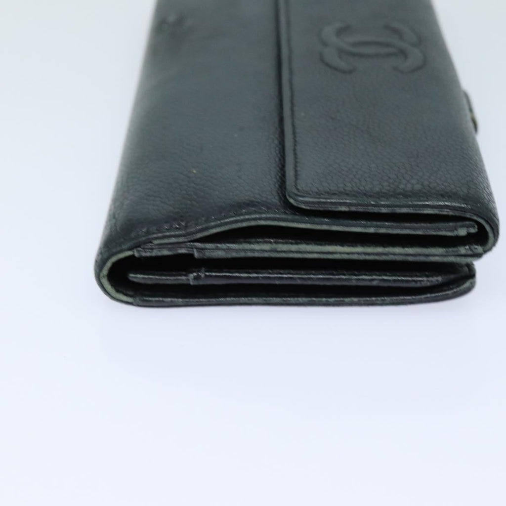 CHANEL COCO Mark Wallet Caviar Skin Black CC bs16186